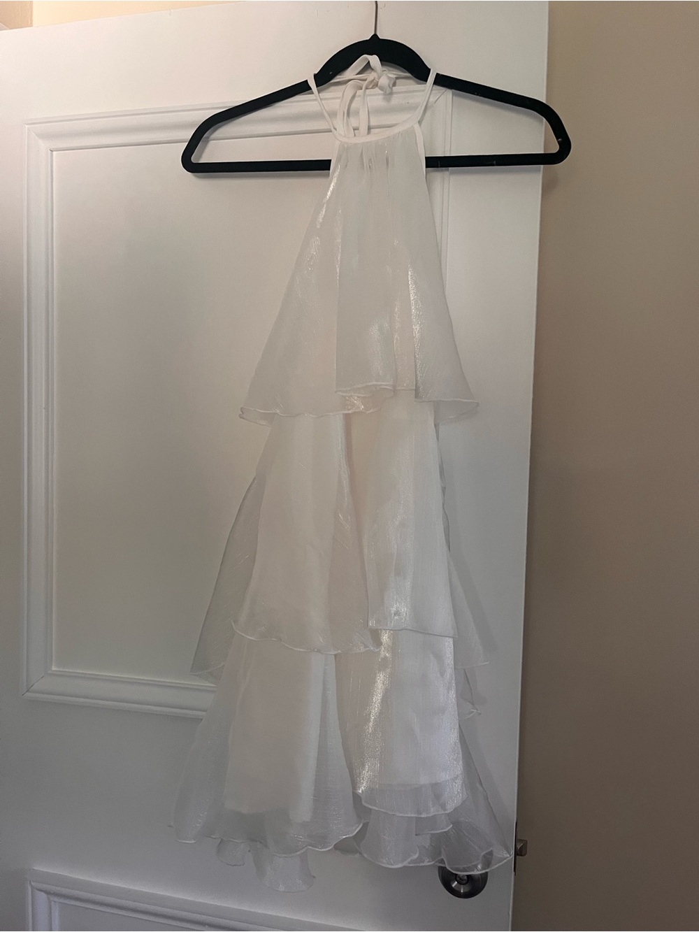White Tiered Halter Skirt - Elegant Layered Design